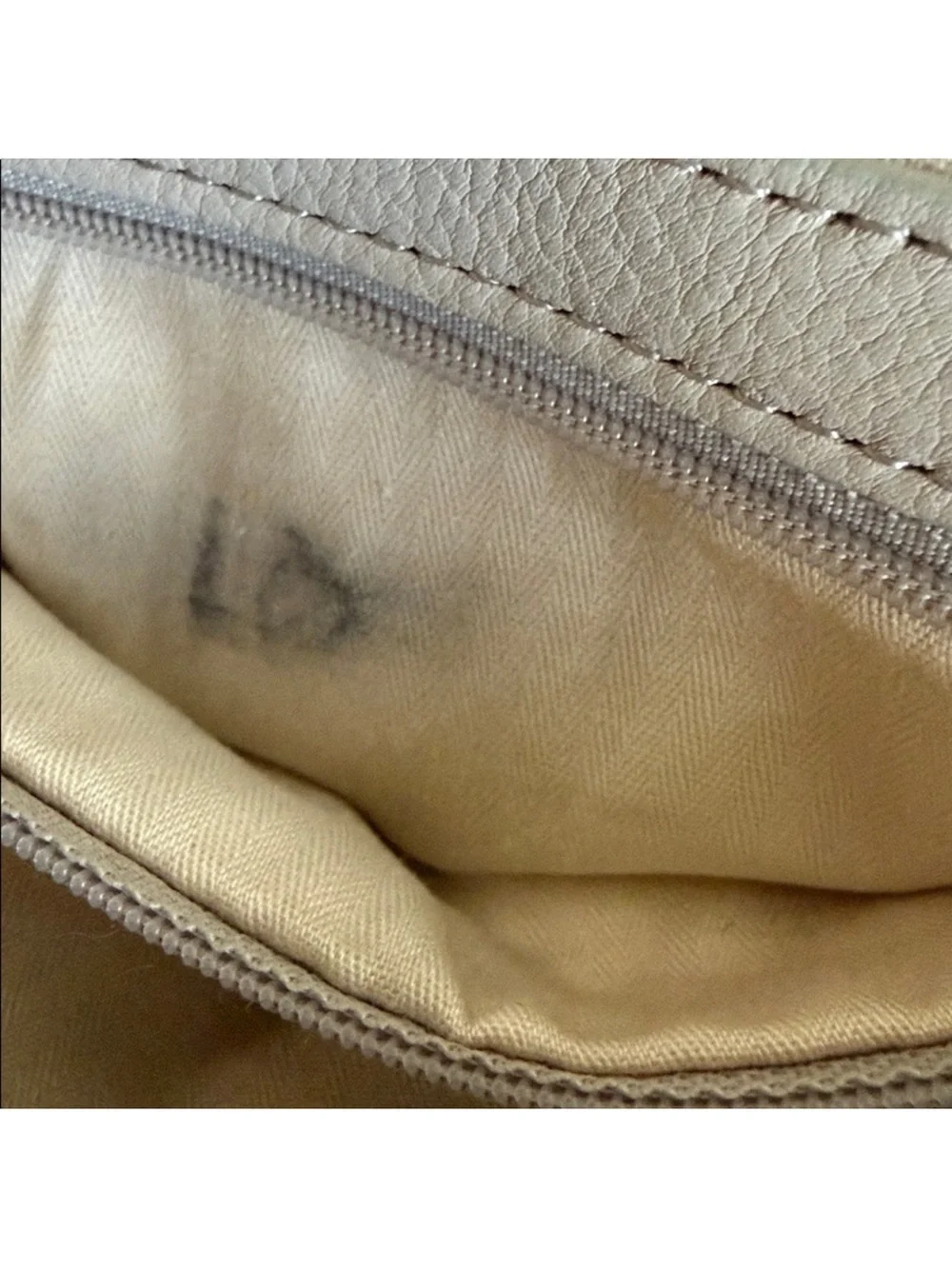 Kenneth Cole Pebble Leather  Vintage Baguette Shoulder Bag in Beige